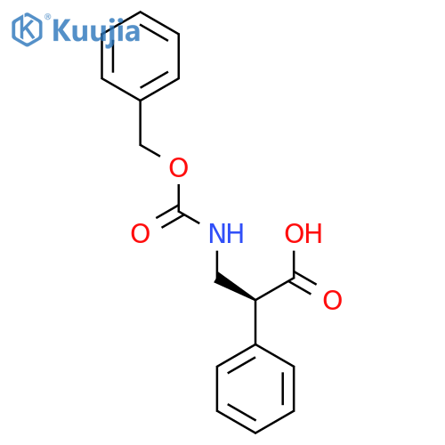 (S)-3-(((benzyloxy)carbonyl)amino)-2-phenylpropanoic acid structure