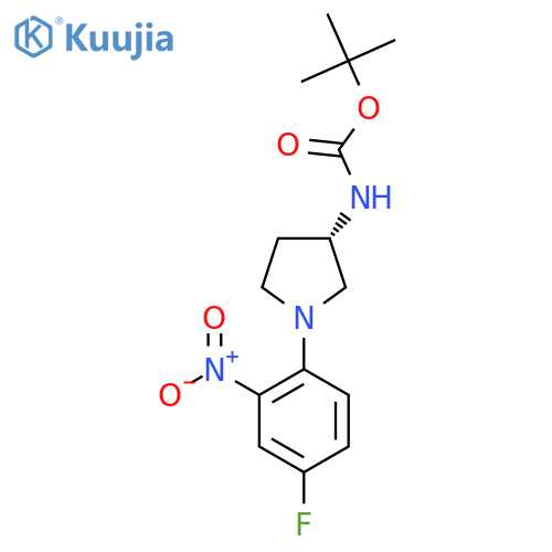 (S)-Tert-Butyl 1-(4-fluoro-2-nitrophenyl)pyrrolidin-3-ylcarbamate structure