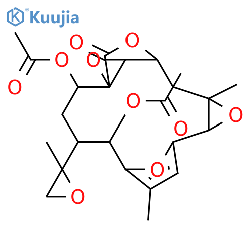 11,16,18,19-Tetraoxapentacyclo[12.2.2.16,9.01,15.010,12]nonadeca-6,8-dien-17-one,2,5-bis(acetyloxy)-7,12-dimethyl-4-[(2R)-2-methyloxiranyl]-,(1S,2R,4R,5S,10S,12R,14S,15S)-rel-(-)- (9CI) structure
