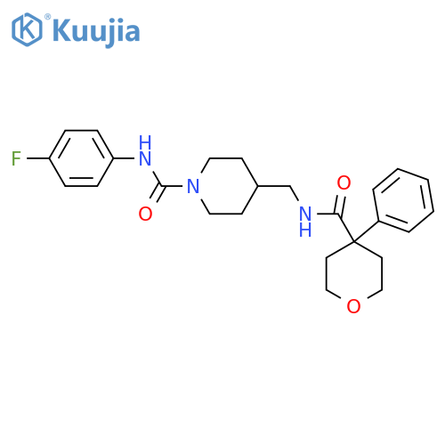 N-(4-fluorophenyl)-4-{(4-phenyloxan-4-yl)formamidomethyl}piperidine-1-carboxamide structure