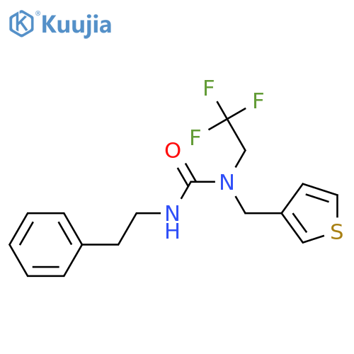 3-(2-phenylethyl)-1-(thiophen-3-ylmethyl)-1-(2,2,2-trifluoroethyl)urea structure