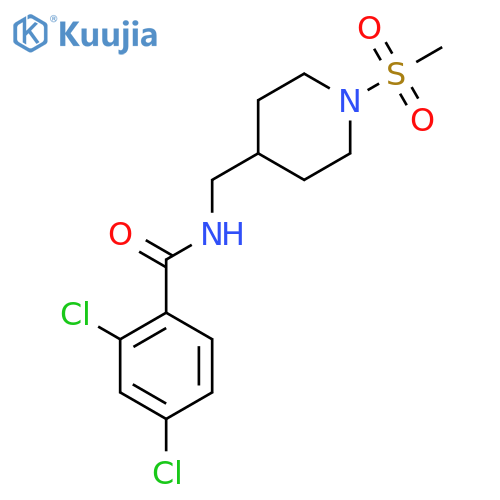 2,4-dichloro-N-(1-methanesulfonylpiperidin-4-yl)methylbenzamide structure
