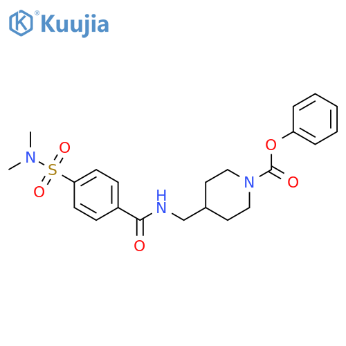 phenyl 4-({[4-(dimethylsulfamoyl)phenyl]formamido}methyl)piperidine-1-carboxylate structure