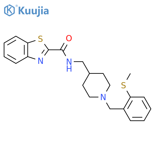 N-[(1-{[2-(methylsulfanyl)phenyl]methyl}piperidin-4-yl)methyl]-1,3-benzothiazole-2-carboxamide structure