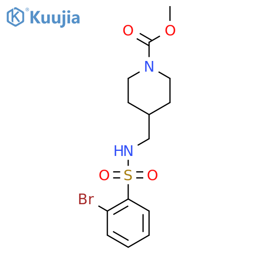 methyl 4-[(2-bromobenzenesulfonamido)methyl]piperidine-1-carboxylate structure