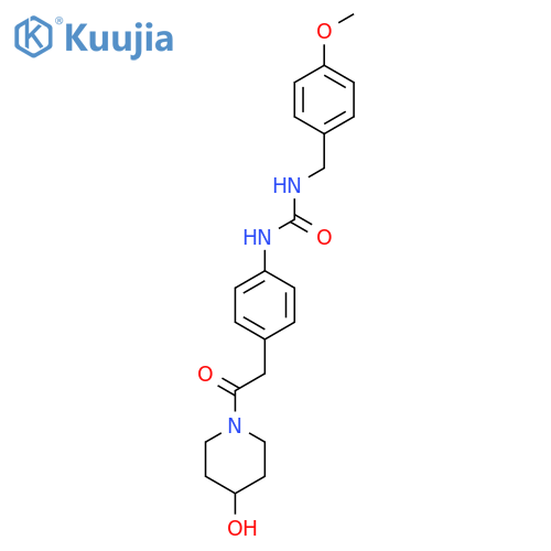 3-{4-[2-(4-hydroxypiperidin-1-yl)-2-oxoethyl]phenyl}-1-[(4-methoxyphenyl)methyl]urea structure