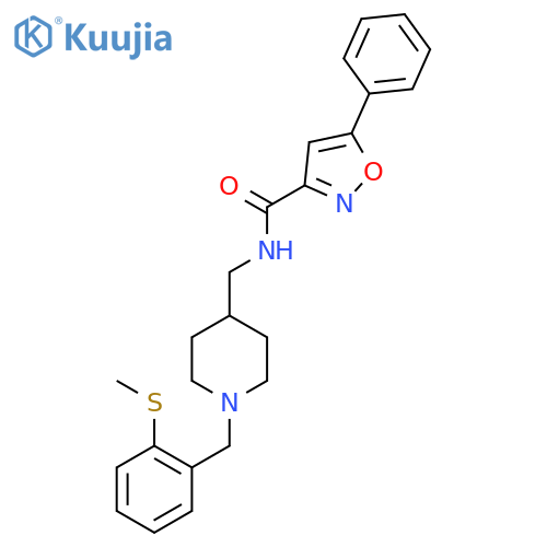 N-(1-{2-(methylsulfanyl)phenylmethyl}piperidin-4-yl)methyl-5-phenyl-1,2-oxazole-3-carboxamide structure