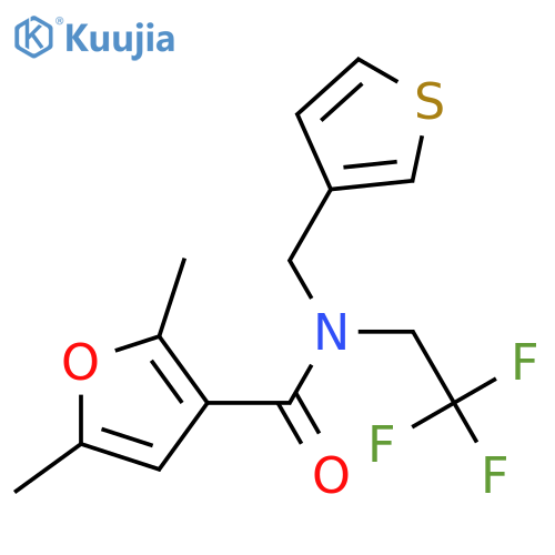 2,5-dimethyl-N-(thiophen-3-yl)methyl-N-(2,2,2-trifluoroethyl)furan-3-carboxamide structure
