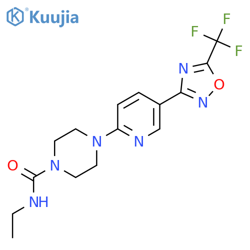 N-ethyl-4-{5-[5-(trifluoromethyl)-1,2,4-oxadiazol-3-yl]pyridin-2-yl}piperazine-1-carboxamide structure