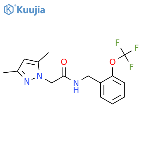 2-(3,5-dimethyl-1H-pyrazol-1-yl)-N-{2-(trifluoromethoxy)phenylmethyl}acetamide structure