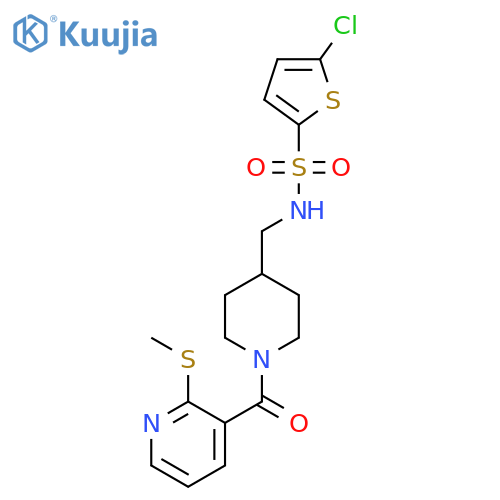 5-chloro-N-({1-2-(methylsulfanyl)pyridine-3-carbonylpiperidin-4-yl}methyl)thiophene-2-sulfonamide structure