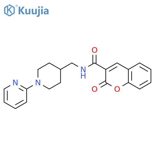 2-oxo-N-{1-(pyridin-2-yl)piperidin-4-ylmethyl}-2H-chromene-3-carboxamide structure