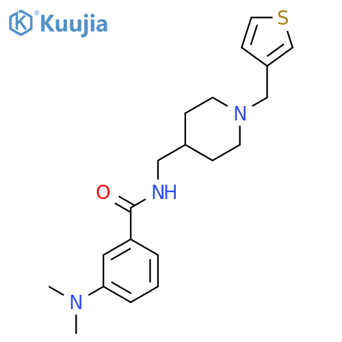 3-(dimethylamino)-N-({1-(thiophen-3-yl)methylpiperidin-4-yl}methyl)benzamide structure