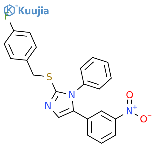 2-{[(4-fluorophenyl)methyl]sulfanyl}-5-(3-nitrophenyl)-1-phenyl-1H-imidazole structure