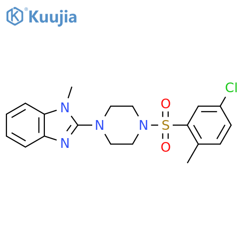 2-4-(5-chloro-2-methylbenzenesulfonyl)piperazin-1-yl-1-methyl-1H-1,3-benzodiazole structure
