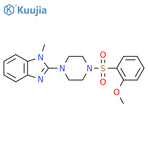 2-4-(2-methoxybenzenesulfonyl)piperazin-1-yl-1-methyl-1H-1,3-benzodiazole structure