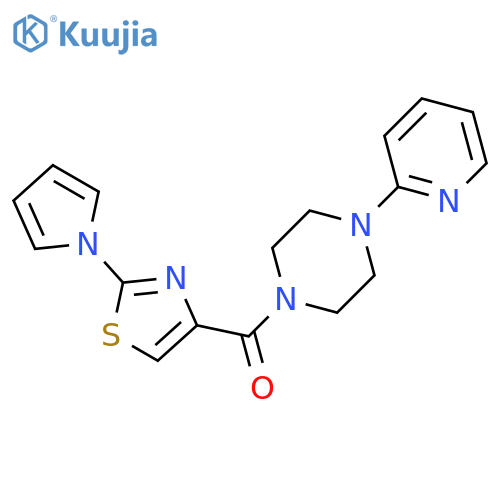 1-(pyridin-2-yl)-4-[2-(1H-pyrrol-1-yl)-1,3-thiazole-4-carbonyl]piperazine structure