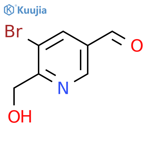 5-Bromo-6-(hydroxymethyl)-3-pyridinecarbaldehyde structure