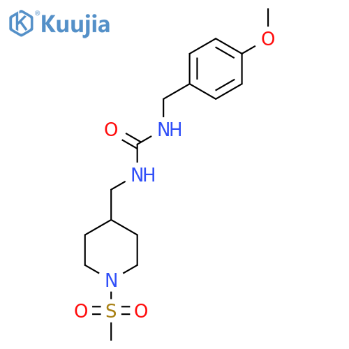 3-(1-methanesulfonylpiperidin-4-yl)methyl-1-(4-methoxyphenyl)methylurea structure