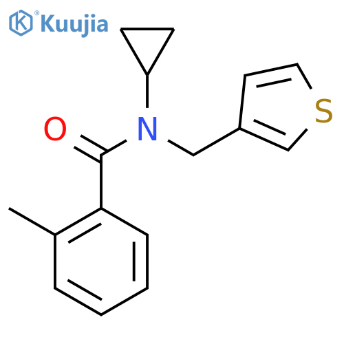 N-cyclopropyl-2-methyl-N-(thiophen-3-yl)methylbenzamide structure