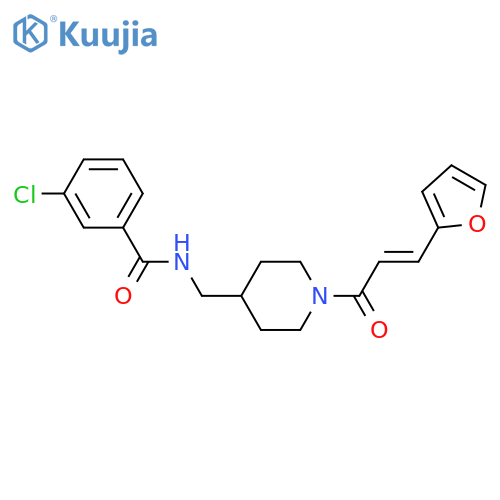 3-chloro-N-({1-[(2E)-3-(furan-2-yl)prop-2-enoyl]piperidin-4-yl}methyl)benzamide structure