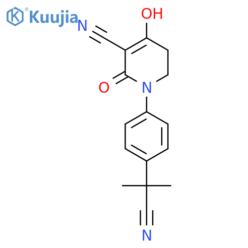 1-(4-(2-Cyanopropan-2-YL)phenyl)-4-hydroxy-2-oxo-1,2,5,6-tetrahydropyridine-3-carbonitrile structure