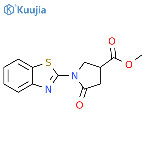 methyl 1-(1,3-benzothiazol-2-yl)-5-oxopyrrolidine-3-carboxylate structure