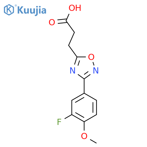 3-3-(3-Fluoro-4-methoxyphenyl)-1,2,4-oxadiazol-5-ylpropanoic acid structure