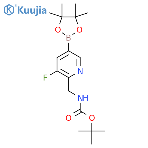 tert-butyl N-{[3-fluoro-5-(4,4,5,5-tetramethyl-1,3,2-dioxaborolan-2-yl)pyridin-2-yl]methyl}carbamate structure