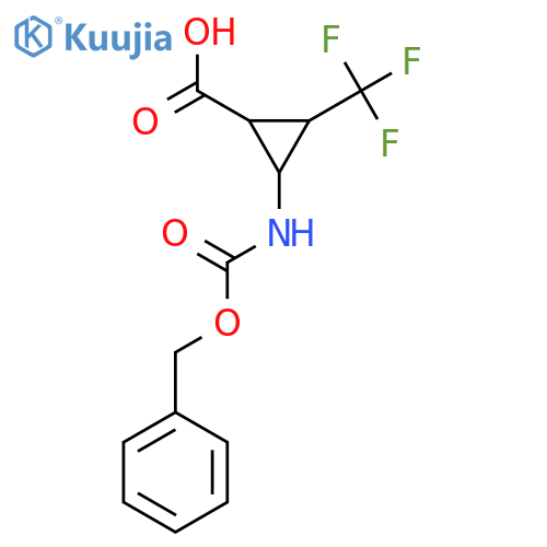 2-{(benzyloxy)carbonylamino}-3-(trifluoromethyl)cyclopropane-1-carboxylic acid structure