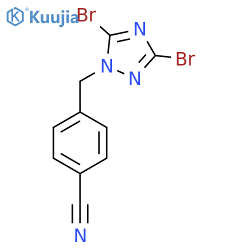 4-[(Dibromo-1H-1,2,4-triazol-1-yl)methyl]benzonitrile structure