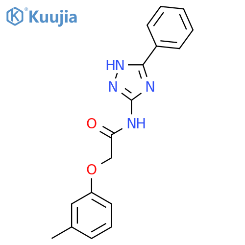 2-(3-methylphenoxy)-N-(3-phenyl-1H-1,2,4-triazol-5-yl)acetamide structure