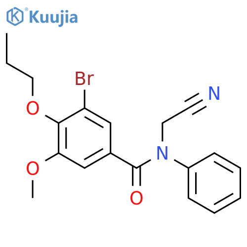 3-bromo-N-(cyanomethyl)-5-methoxy-N-phenyl-4-propoxybenzamide structure