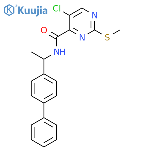 N-(1-{[1,1'-biphenyl]-4-yl}ethyl)-5-chloro-2-(methylsulfanyl)pyrimidine-4-carboxamide structure