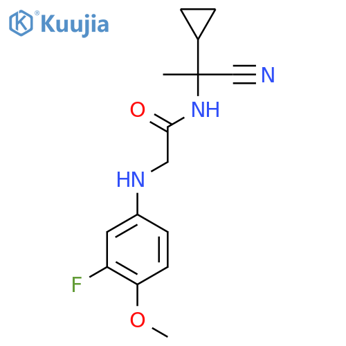 N-(1-cyano-1-cyclopropylethyl)-2-[(3-fluoro-4-methoxyphenyl)amino]acetamide structure
