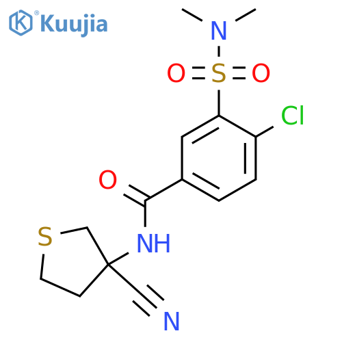 4-chloro-N-(3-cyanothiolan-3-yl)-3-(dimethylsulfamoyl)benzamide structure