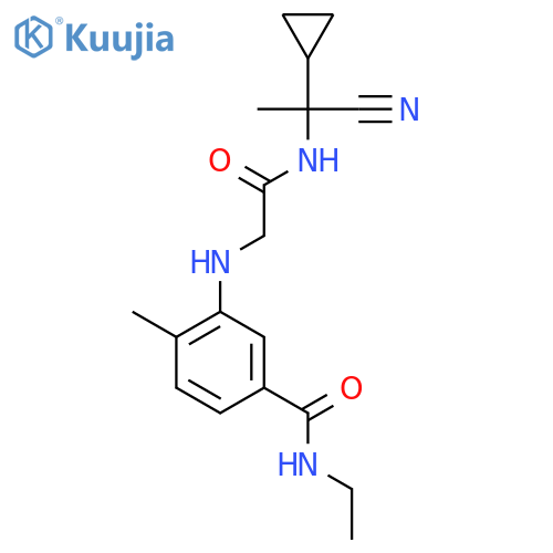 3-({[(1-cyano-1-cyclopropylethyl)carbamoyl]methyl}amino)-N-ethyl-4-methylbenzamide structure
