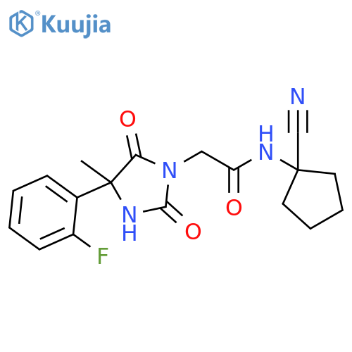 N-(1-Cyanocyclopentyl)-4-(2-fluorophenyl)-4-methyl-2,5-dioxo-1-imidazolidineacetamide structure