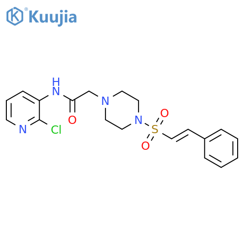 N-(2-chloropyridin-3-yl)-2-[4-(2-phenylethenesulfonyl)piperazin-1-yl]acetamide structure