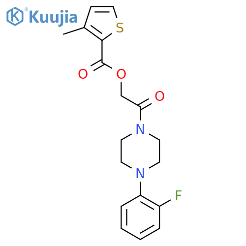 2-[4-(2-fluorophenyl)piperazin-1-yl]-2-oxoethyl 3-methylthiophene-2-carboxylate structure