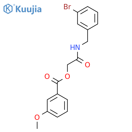 {[(3-bromophenyl)methyl]carbamoyl}methyl 3-methoxybenzoate structure