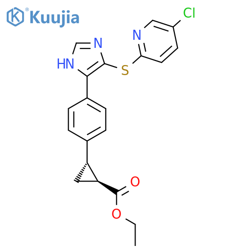 (1S,2S)-Ethyl 2-(4-(5-((5-chloropyridin-2-yl)thio)-1H-imidazol-4-yl)phenyl)cyclopropanecarboxylate structure