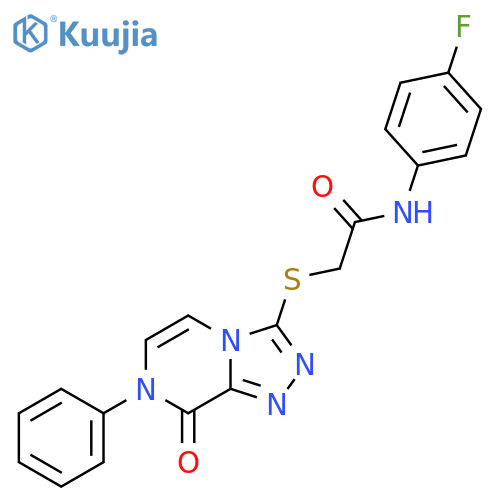N-(4-fluorophenyl)-2-({8-oxo-7-phenyl-7H,8H-[1,2,4]triazolo[4,3-a]pyrazin-3-yl}sulfanyl)acetamide structure