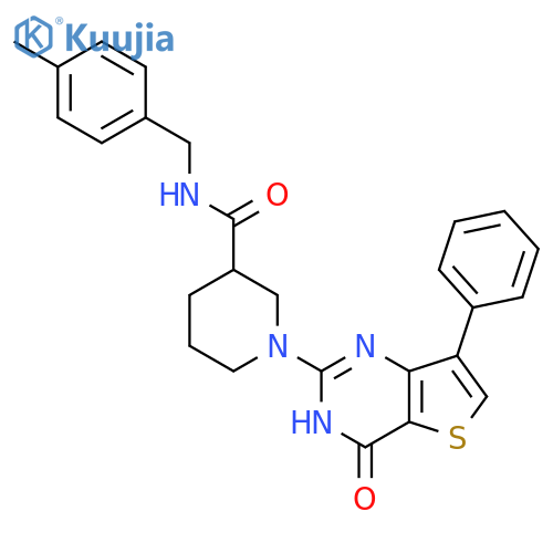 N-(4-methylphenyl)methyl-1-{4-oxo-7-phenyl-3H,4H-thieno3,2-dpyrimidin-2-yl}piperidine-3-carboxamide structure