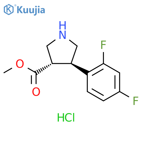rac-methyl (3R,4S)-4-(2,4-difluorophenyl)pyrrolidine-3-carboxylate hydrochloride structure