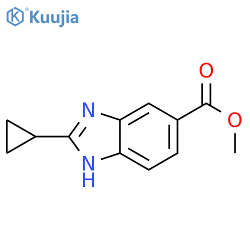 methyl 2-cyclopropyl-1H-1,3-benzodiazole-5-carboxylate structure