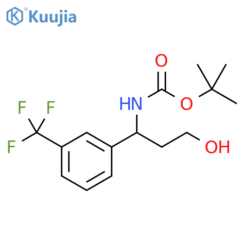 tert-butyl (3-hydroxy-1-(3-(trifluoromethyl)phenyl)propyl)carbamate structure