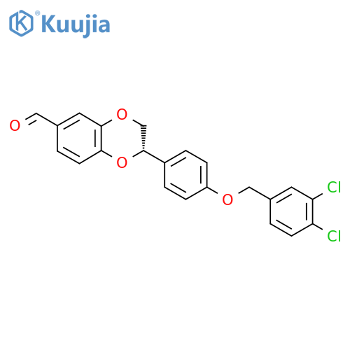 (2S)-2-[4-[(3,4-Dichlorophenyl)methoxy]phenyl]-2,3-dihydro-1,4-benzodioxine-6-carbaldehyde structure
