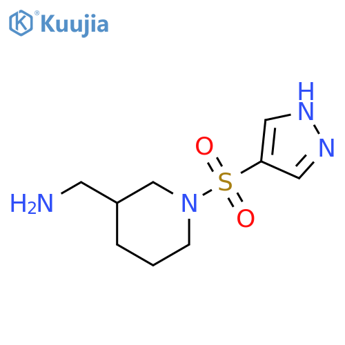 1-[1-(1H-pyrazole-4-sulfonyl)piperidin-3-yl]methanamine structure