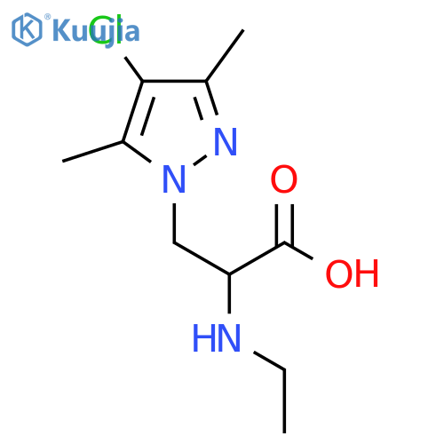 3-(4-chloro-3,5-dimethyl-1H-pyrazol-1-yl)-2-(ethylamino)propanoic acid structure